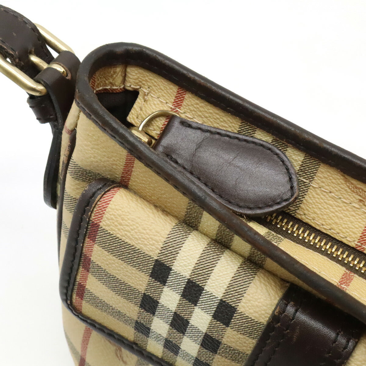 Burberry PVC Leather Shadow Horse Nova Check Shoulder Bag