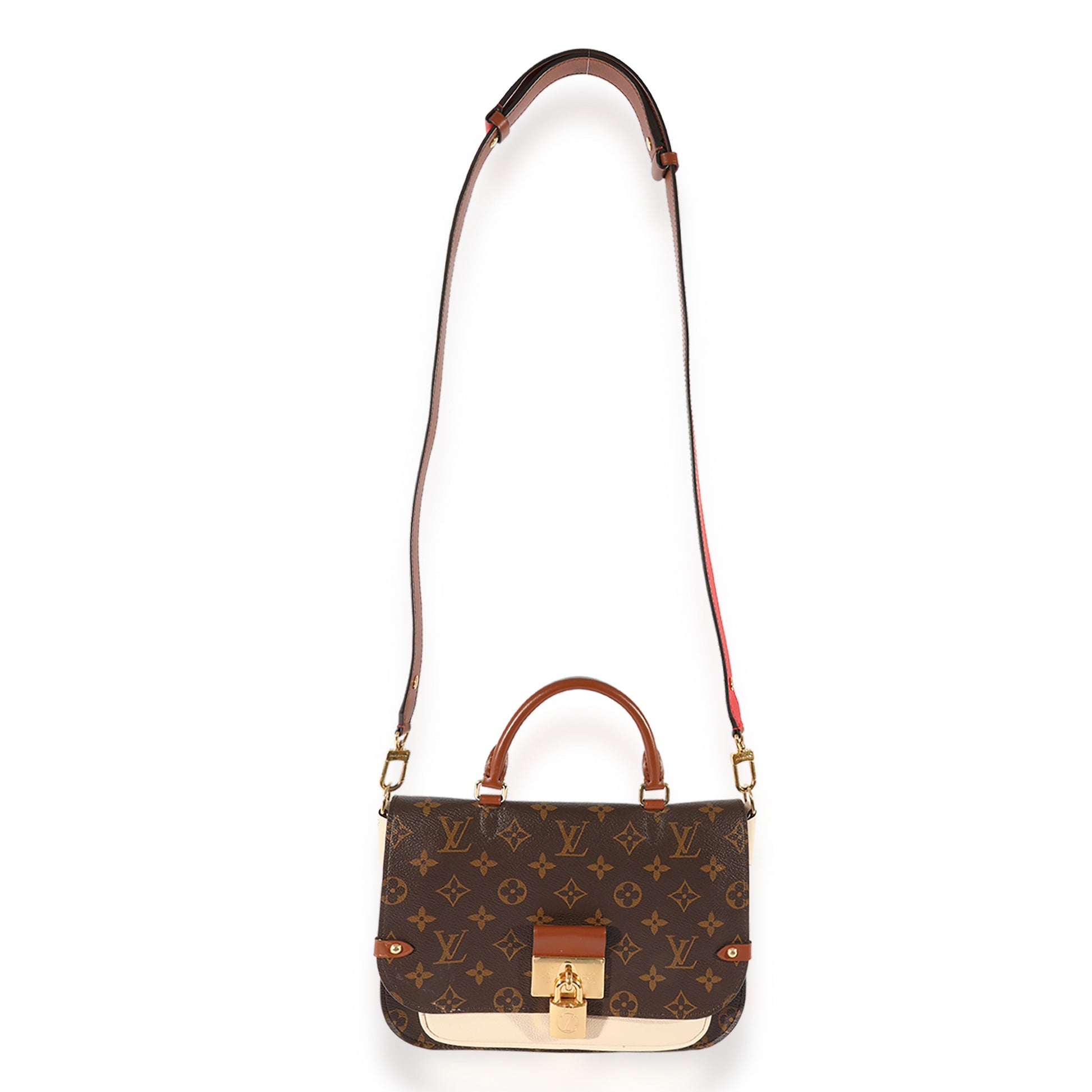 Elegant Women's Shoulder Bag | Louis Vuitton Monogram Canvas & Beige Leather Vaugirard Shoulder Bag