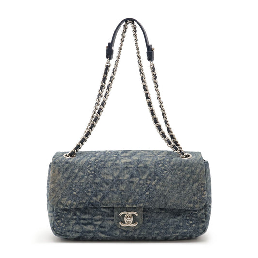 Chanel Denim Camellia Coco Shoulder Bag