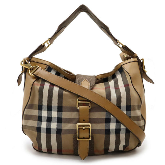 Burberry Ho Check Canvas Leather 2way Shoulder Bag