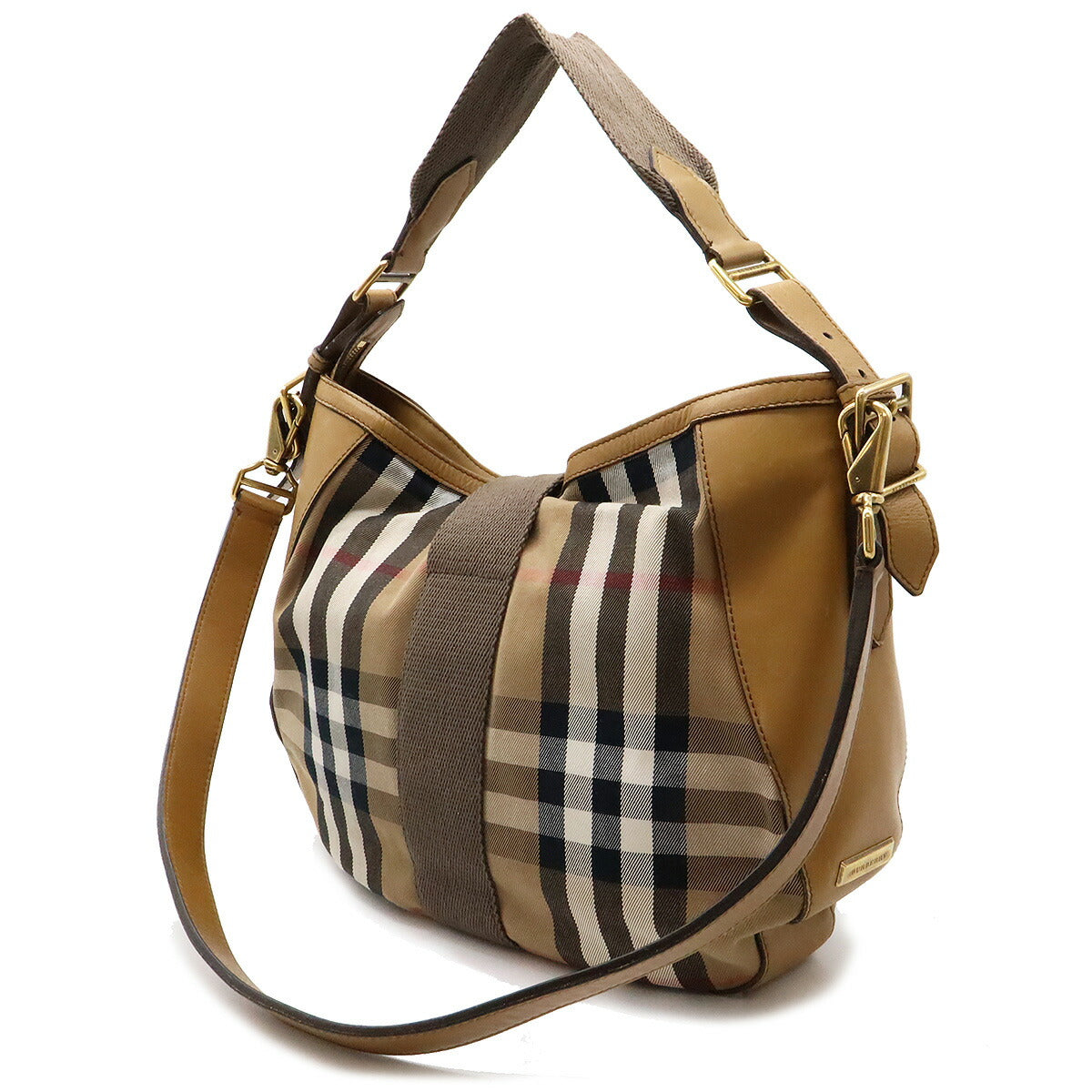 Burberry Ho Check Canvas Leather 2way Shoulder Bag