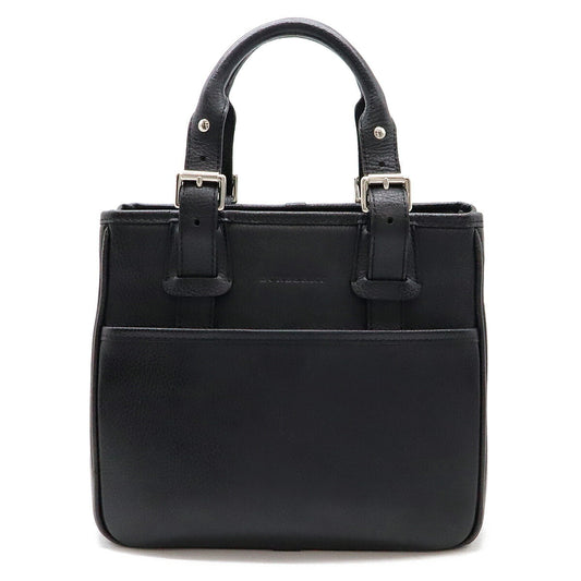 Burberry Leather Handbag Tote Bag Black