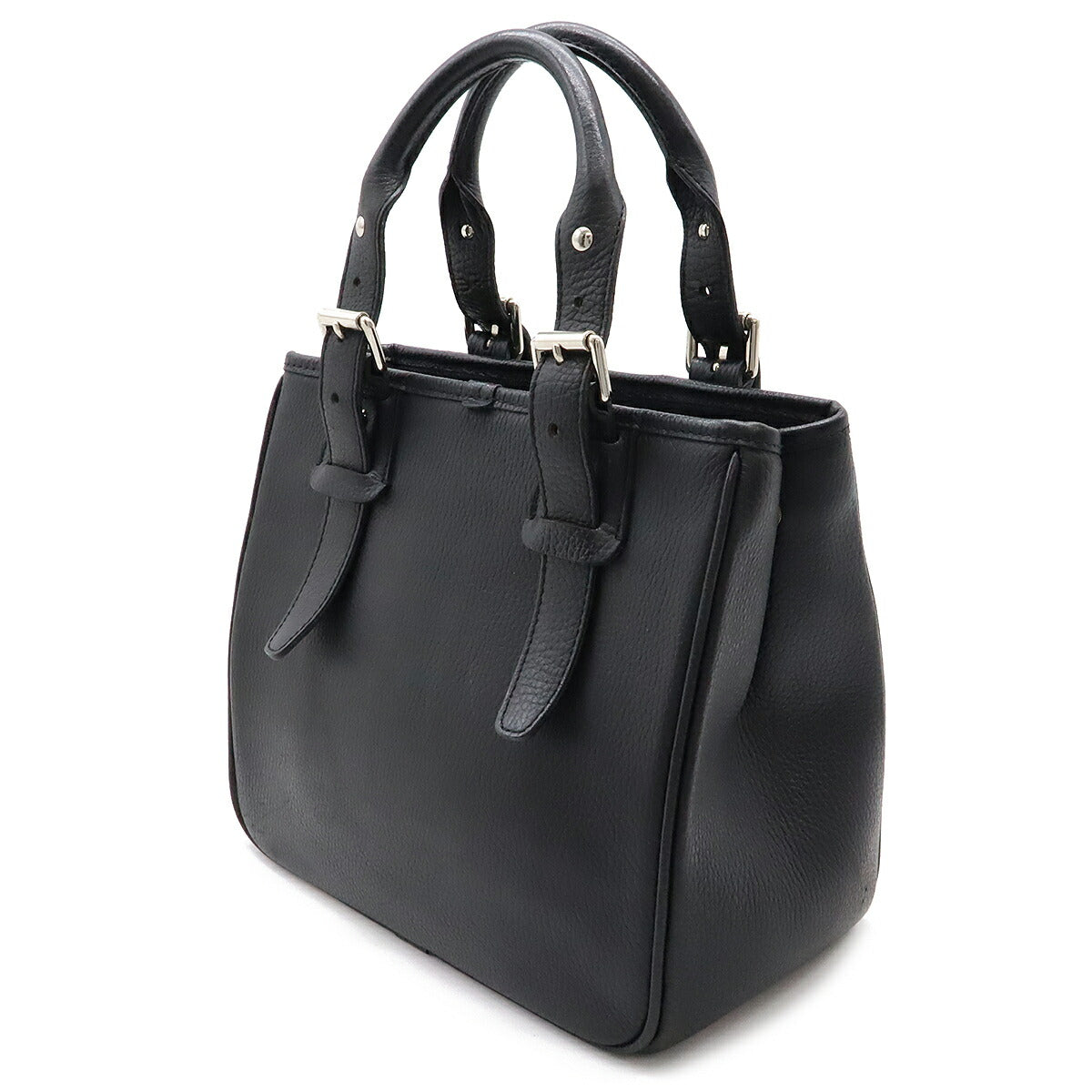 Burberry Leather Handbag Tote Bag Black