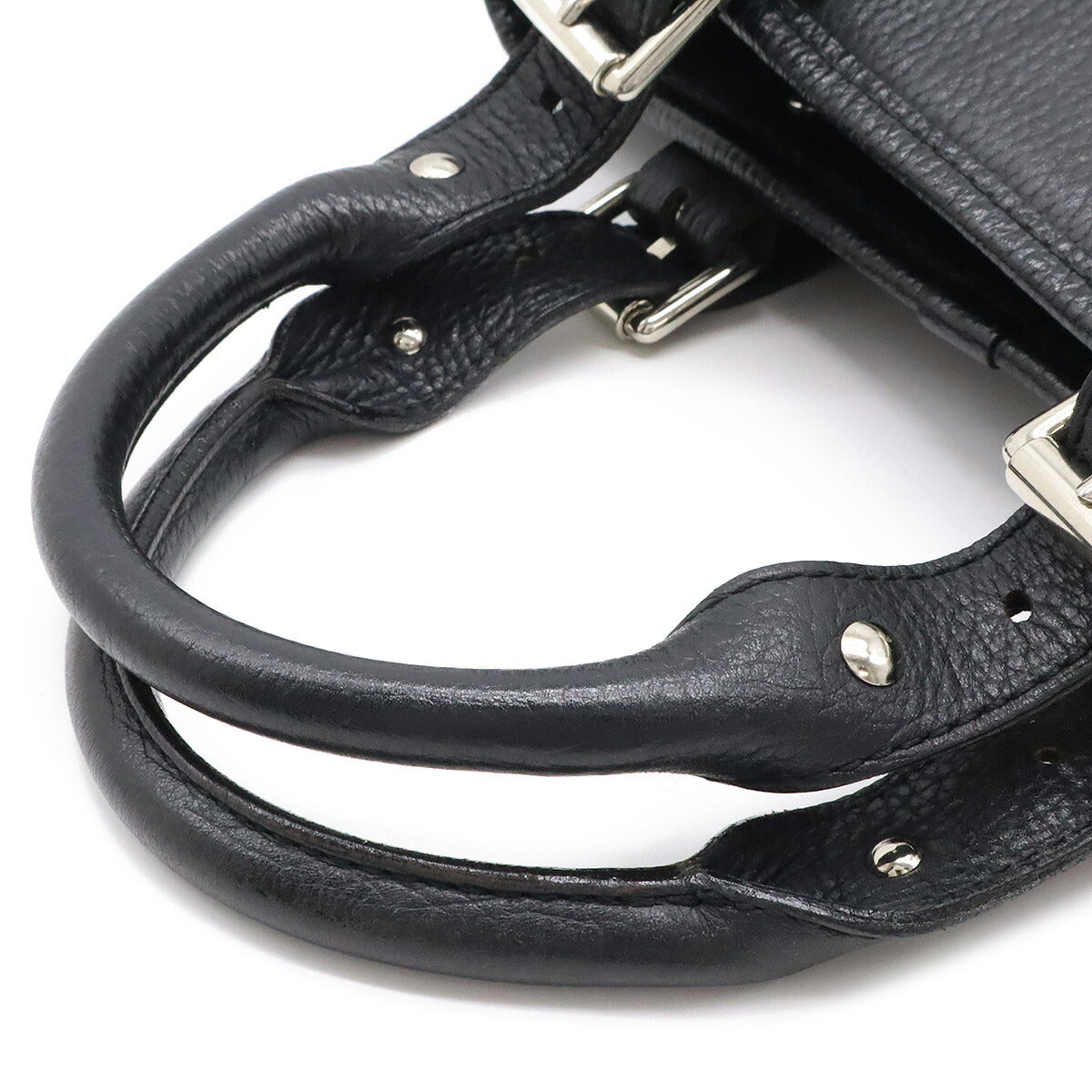 Burberry Leather Handbag Tote Bag Black