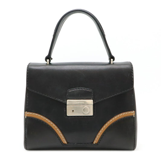 Prada Calf Leather Stitch Rim Handbag BR5138