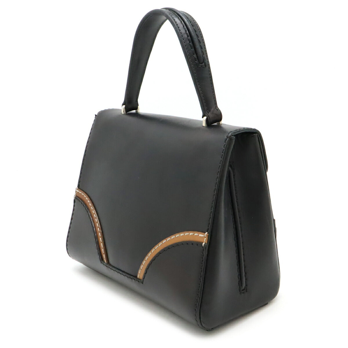 Prada Calf Leather Stitch Rim Handbag BR5138