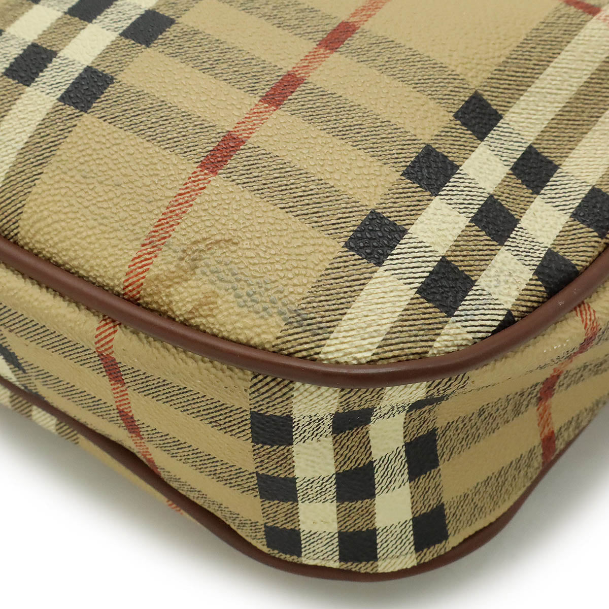 Burberry PVC Leather Check Shoulder Bag