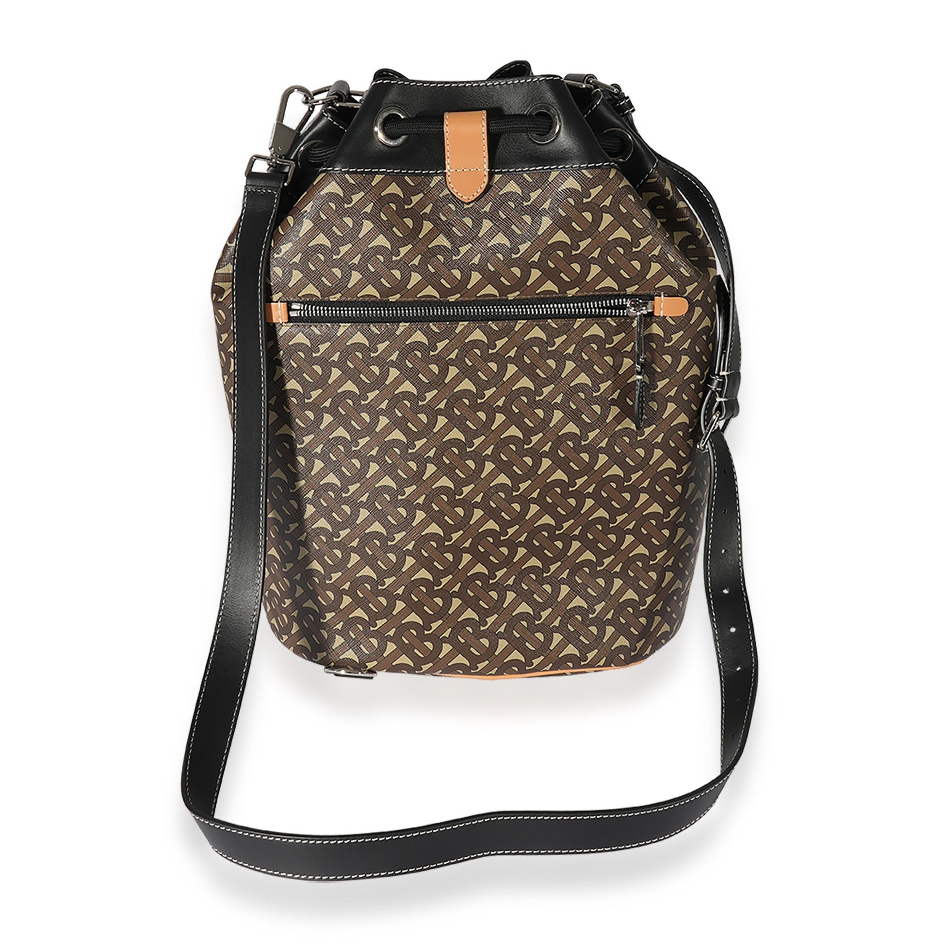 Burberry Bridle Brown TB Canvas Chesterton Bucket Bag