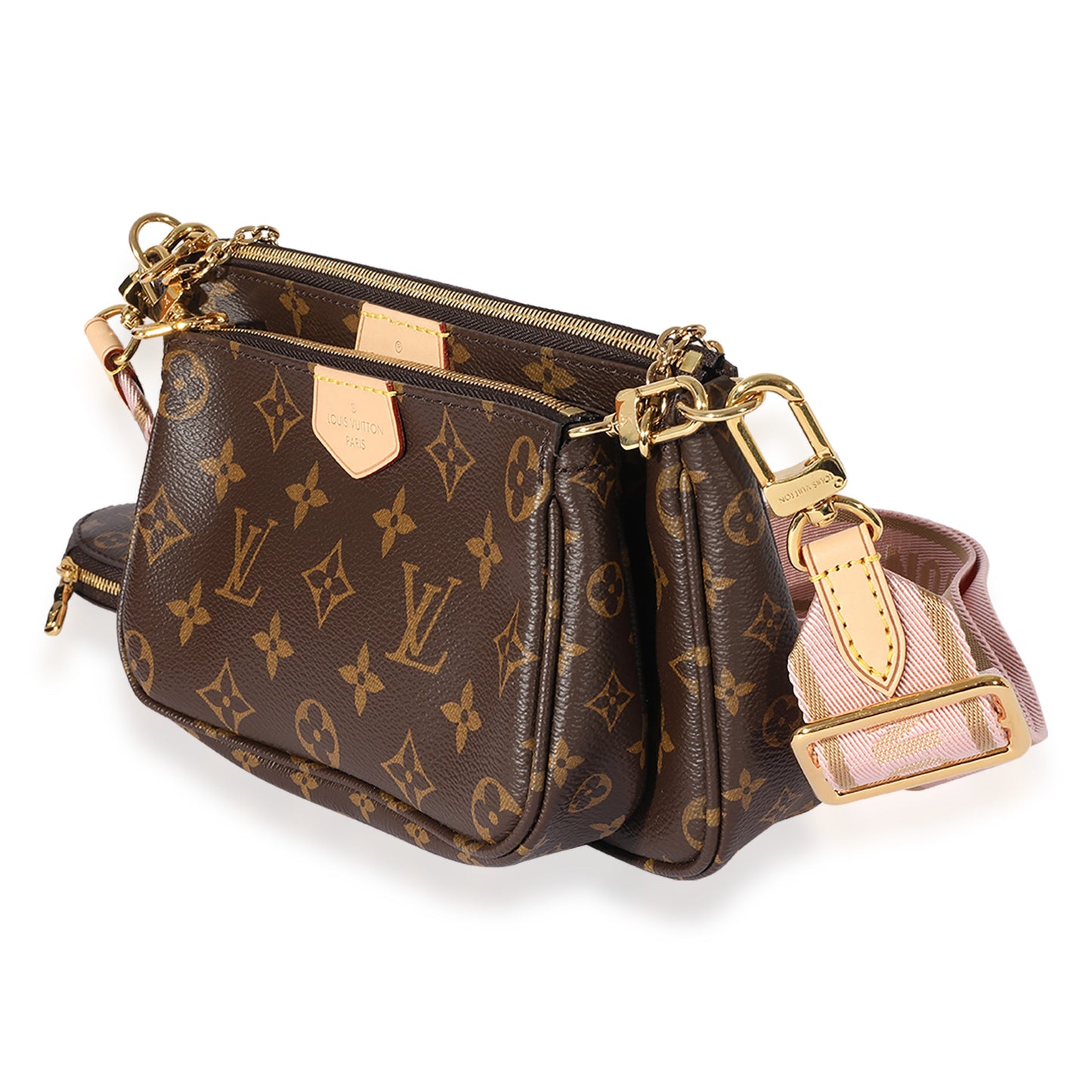 Designer Women's Crossbody Bag | Louis Vuitton Monogram Canvas & Rose Clair Multi-Pochette Accessoires