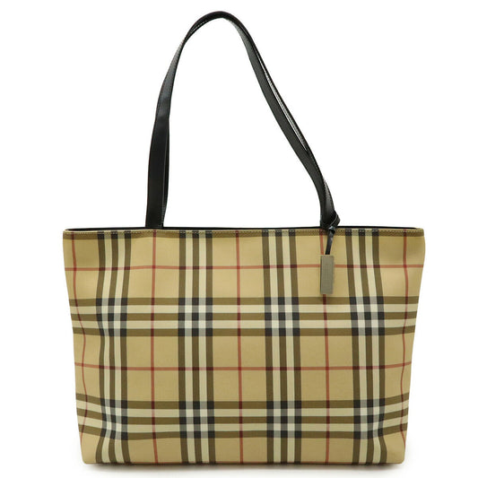 Burberry Check PVC Leather Tote Bag