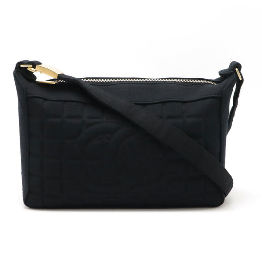 Chanel Choco Bar Cotton Jersey Leather Shoulder Bag