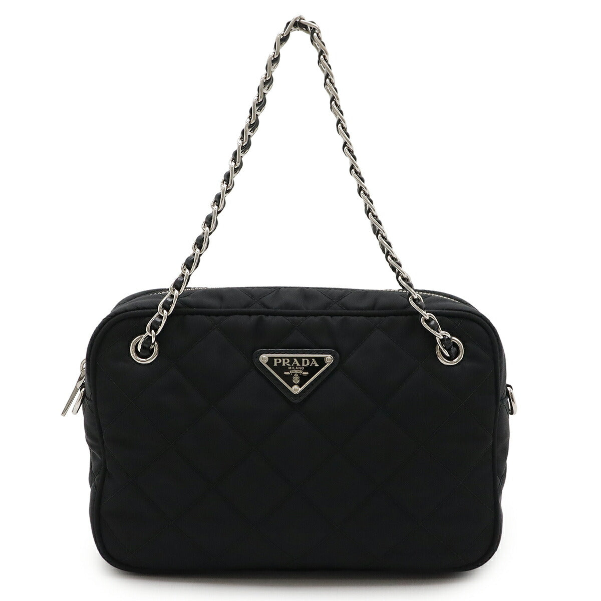 Prada TESSUTO IMPUNTU Nylon Leather Shoulder Bag
