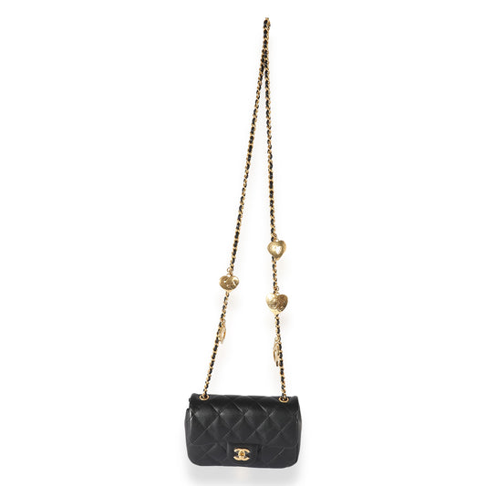 CHANEL Black Quilted Lambskin Mini Flap Bag