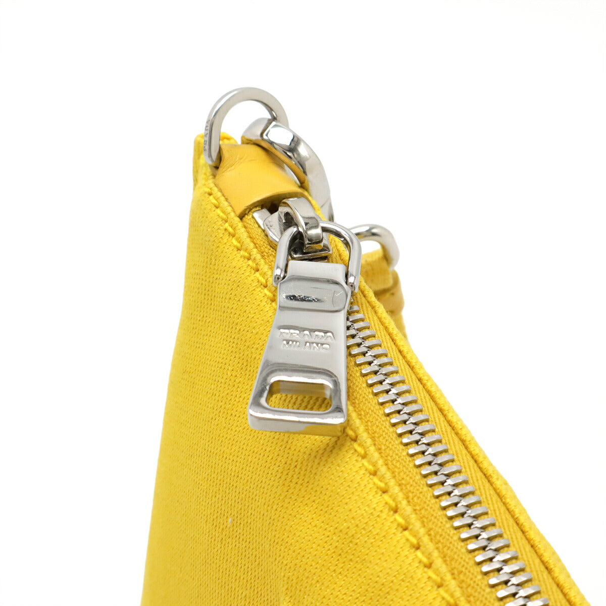 Prada Embossed Logo Canvas Leather 2way Clutch Bag