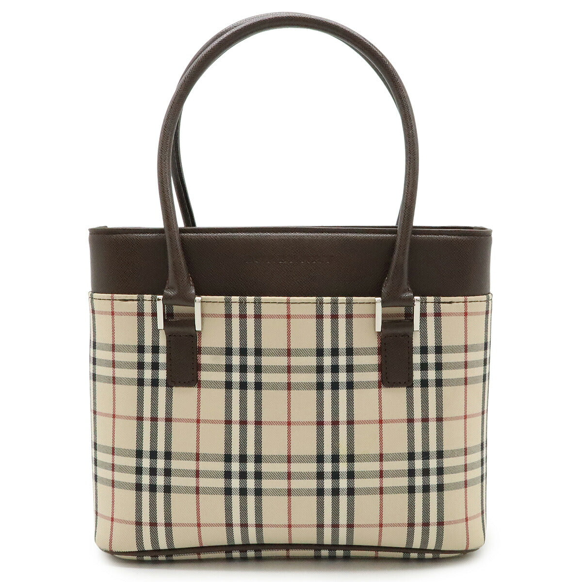 Burberry Nova Check Canvas Leather Handbag