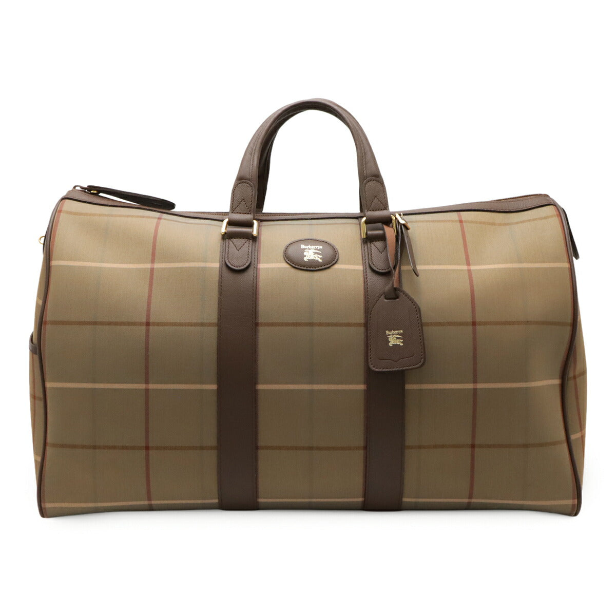 Burberry Boston Bag Canvas Leather Handbag