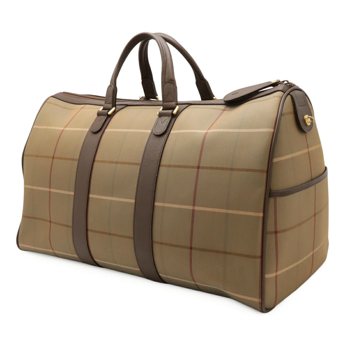 Burberry Boston Bag Canvas Leather Handbag