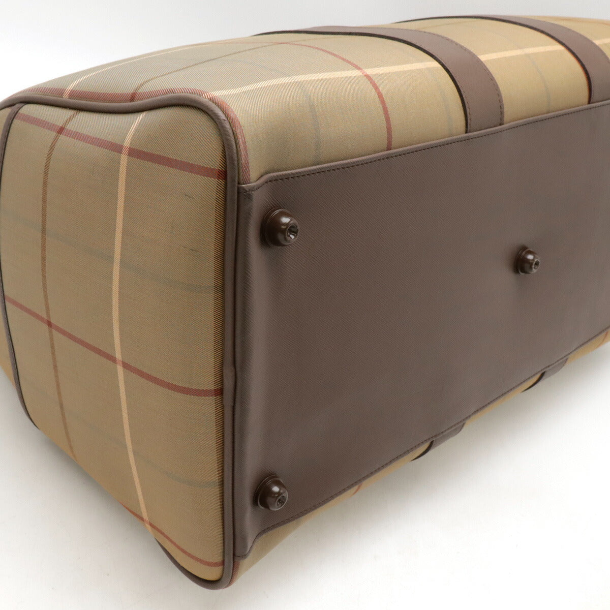 Burberry Boston Bag Canvas Leather Handbag