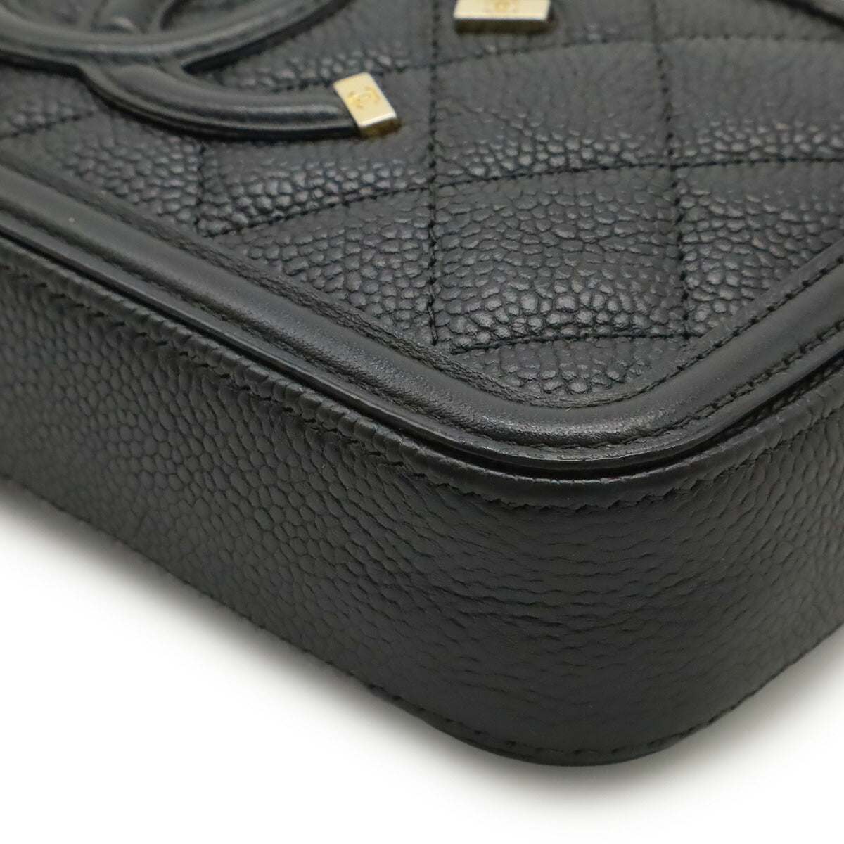 Chanel CC Filigree Caviar Skin 2way Shoulder Bag