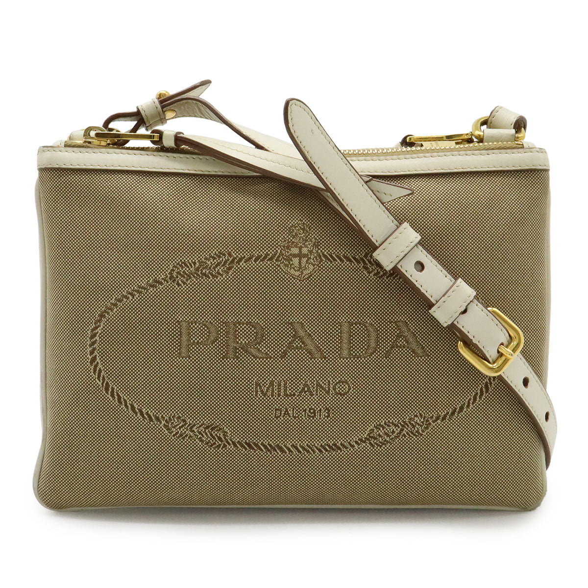 Prada 1BH046 Canvas Leather 2way Shoulder Bag