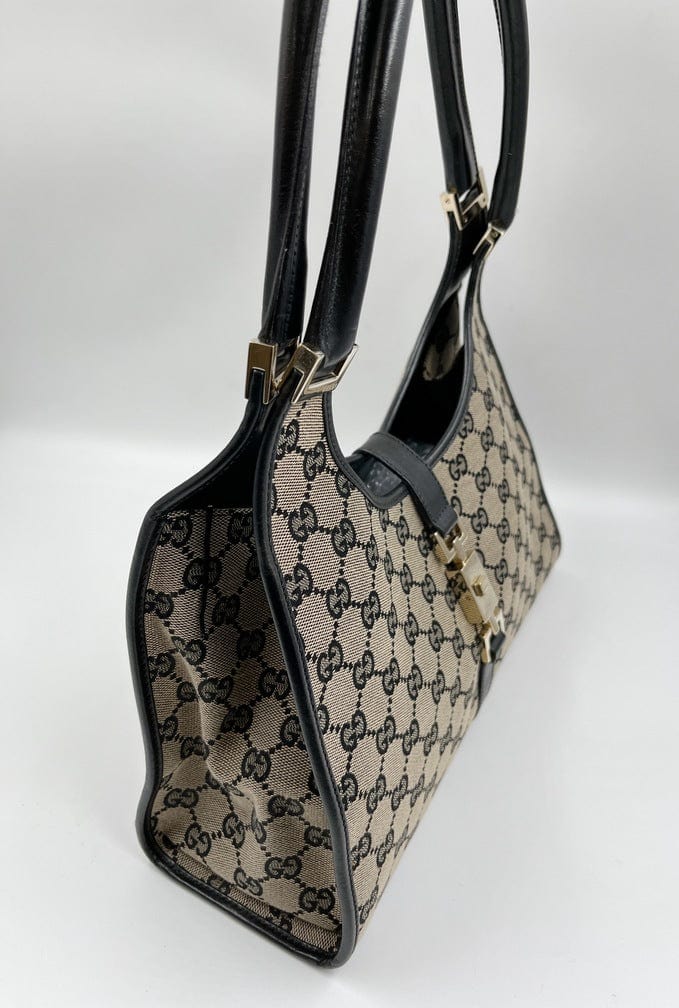 Gucci Jackie Leather Canvas Shoulder Bag Style 16