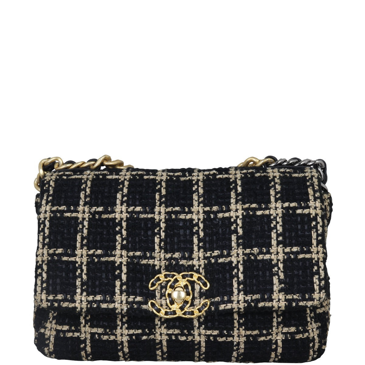 Chanel 19 Tweed Flap Bag Medium | Black And Beige