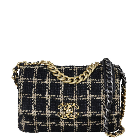 Chanel 19 Tweed Flap Bag Medium | Black And Beige