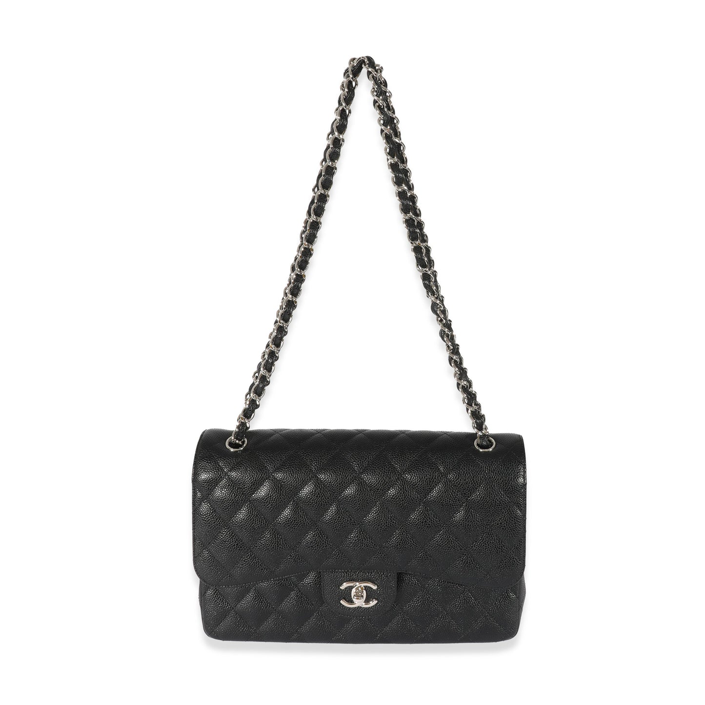 CHANEL Black Caviar Jumbo Classic Double Flap Bag