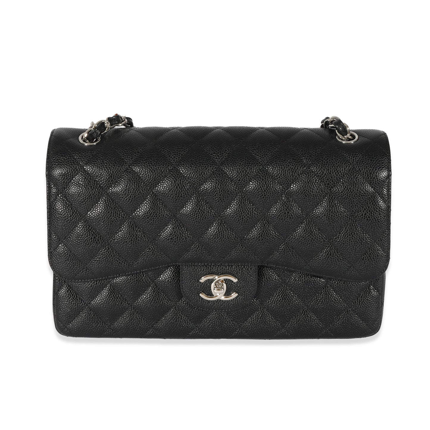 CHANEL Black Caviar Jumbo Classic Double Flap Bag