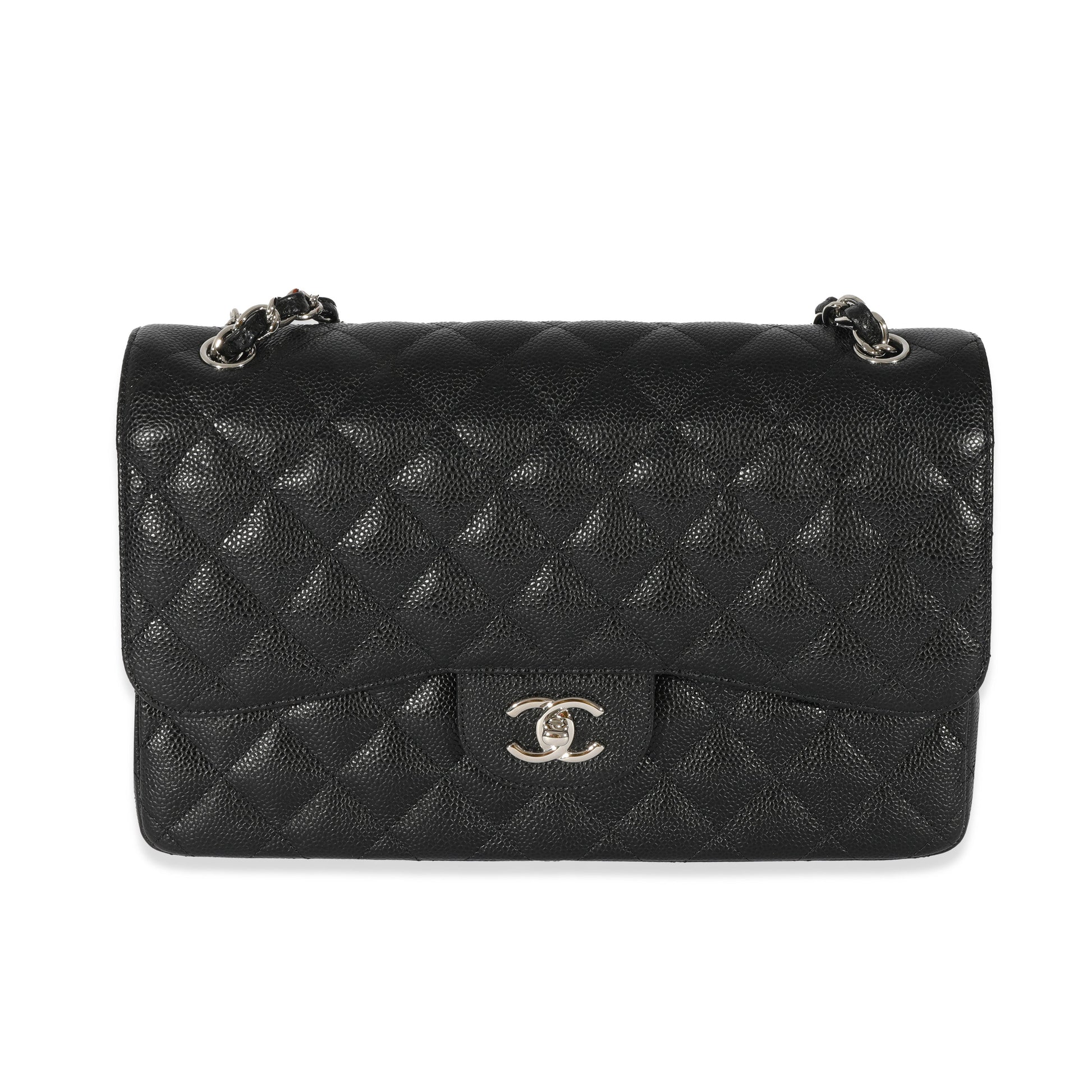 CHANEL Black Caviar Jumbo Classic Double Flap Bag