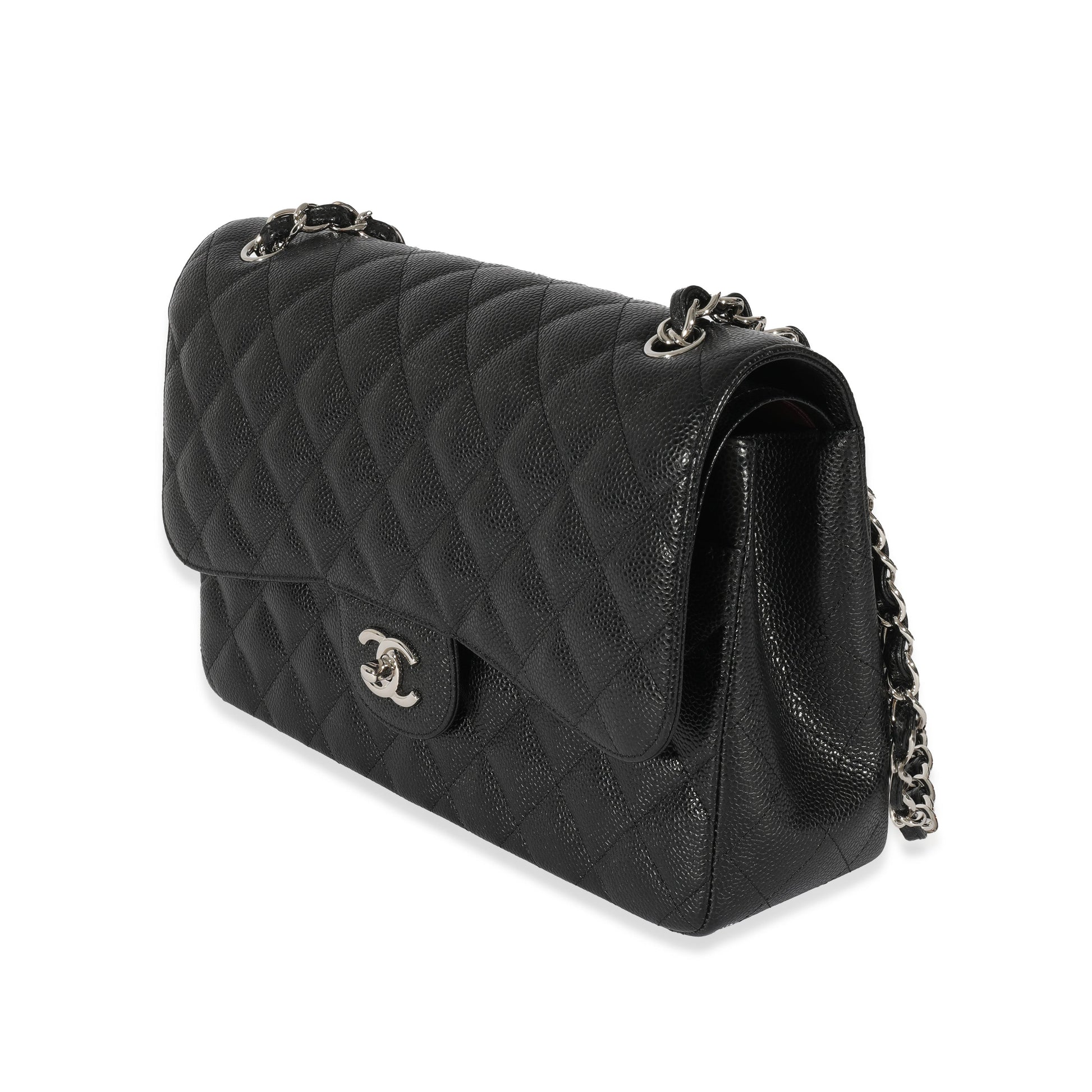 CHANEL Black Caviar Jumbo Classic Double Flap Bag