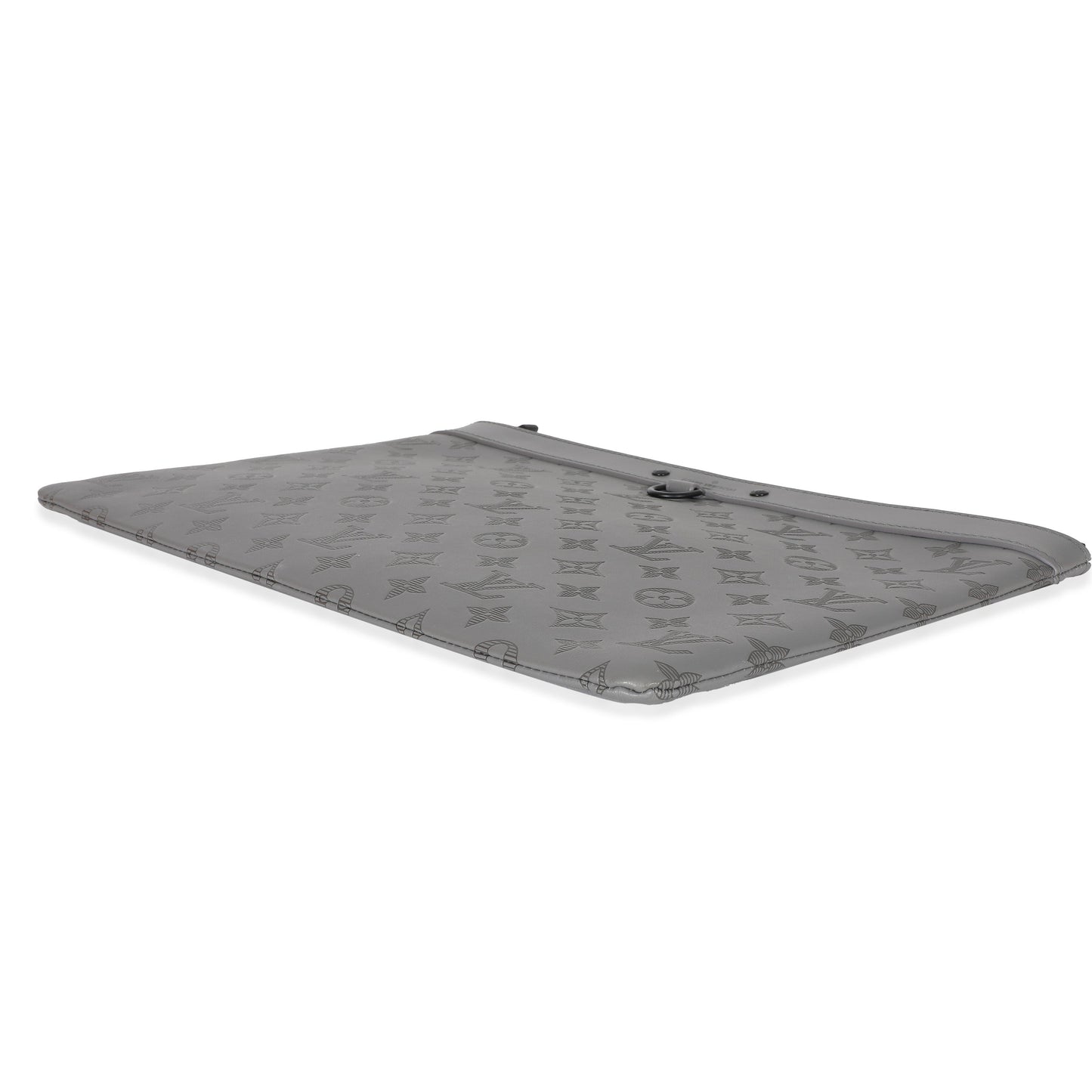 Luxury Women's Clutch Bag | Louis Vuitton Charcoal Grey Monogram Shadow Discovery Pouch GM