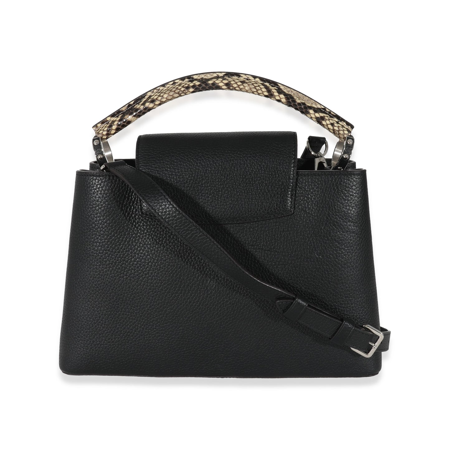 Louis Vuitton Black Taurillon Python Capucines PM