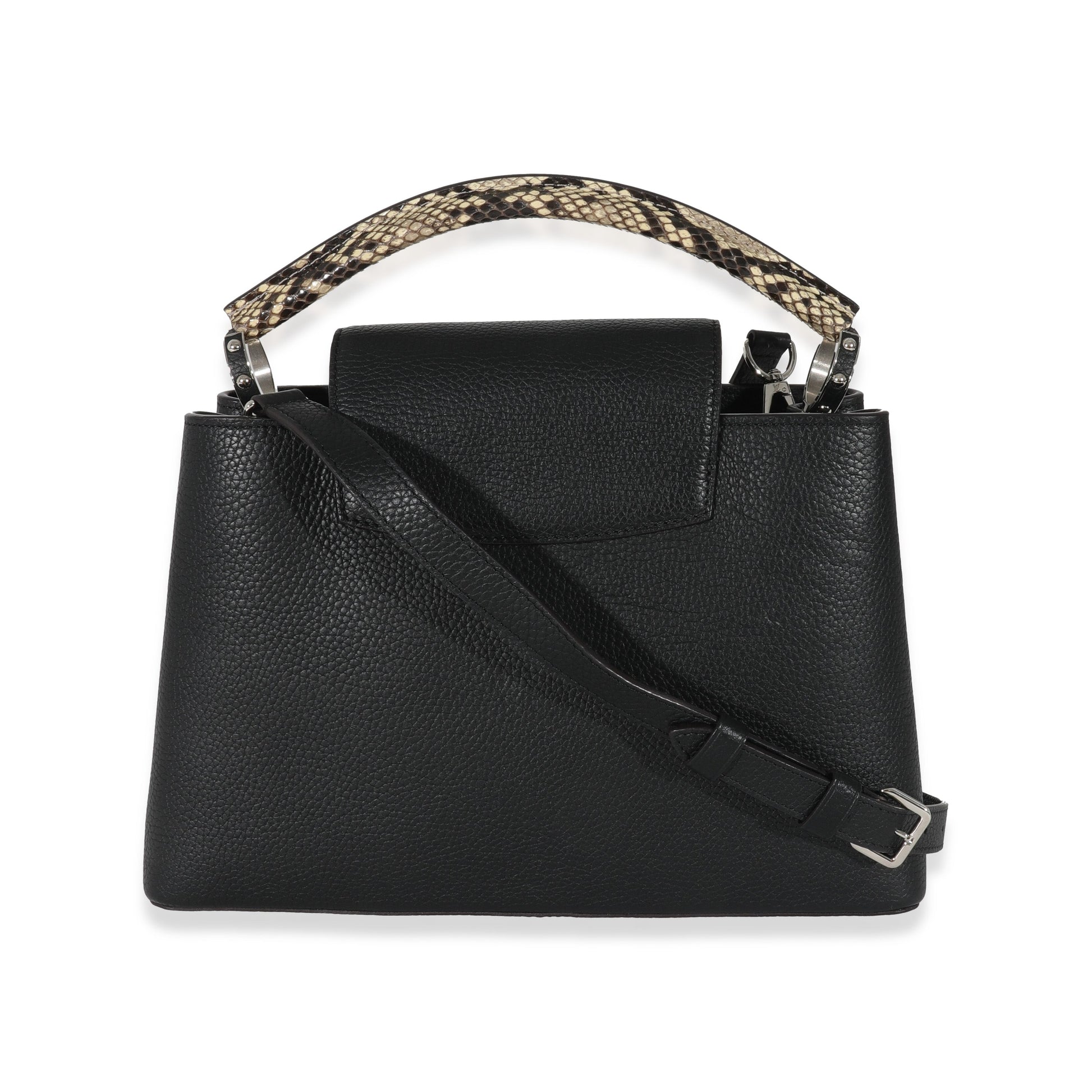 Louis Vuitton Black Taurillon Python Capucines PM