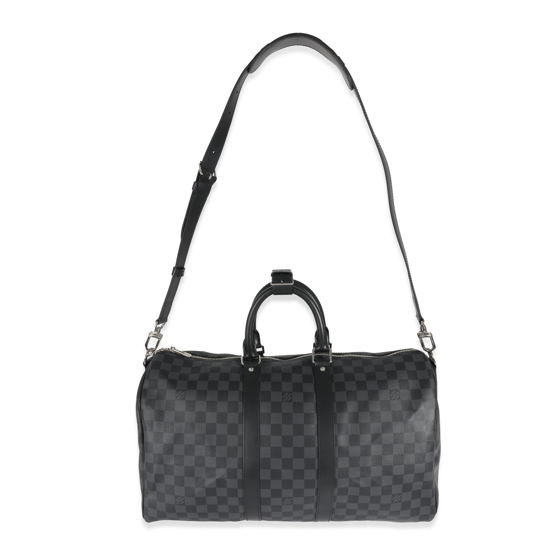 Luxury Women's Handbag | Louis Vuitton Canvas Damier Graphite Keepall Bandouliere 45