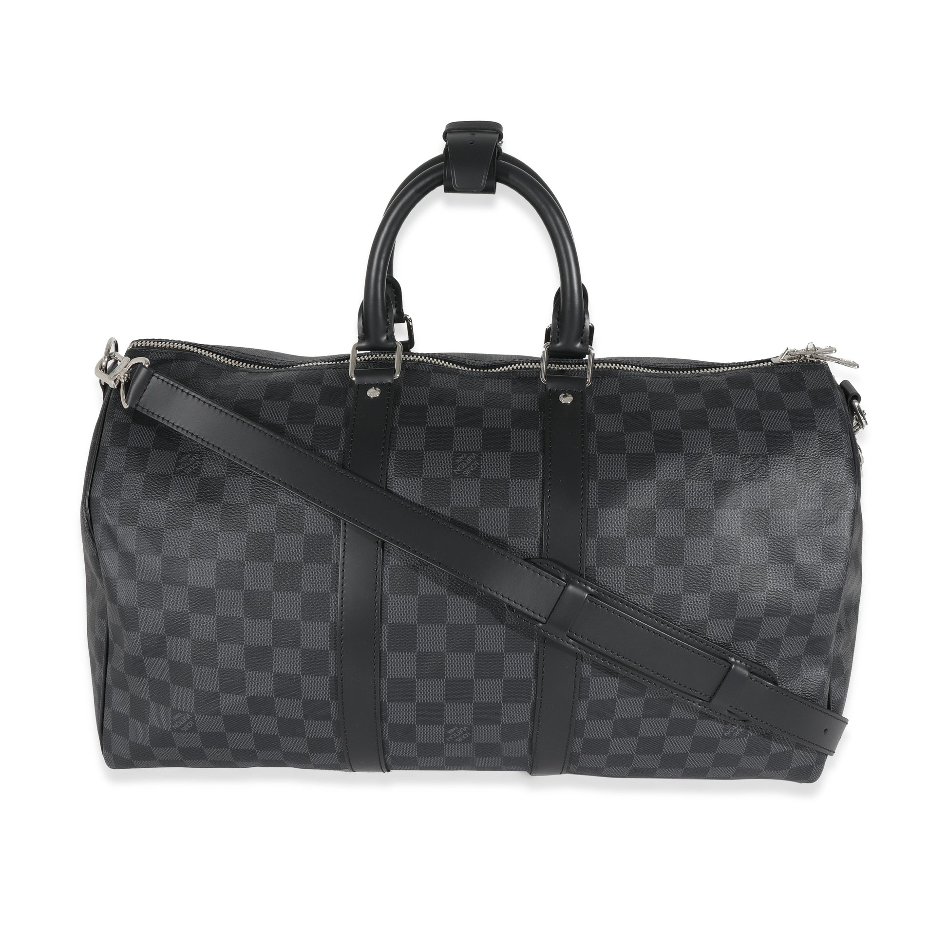 Luxury Women's Handbag | Louis Vuitton Canvas Damier Graphite Keepall Bandouliere 45