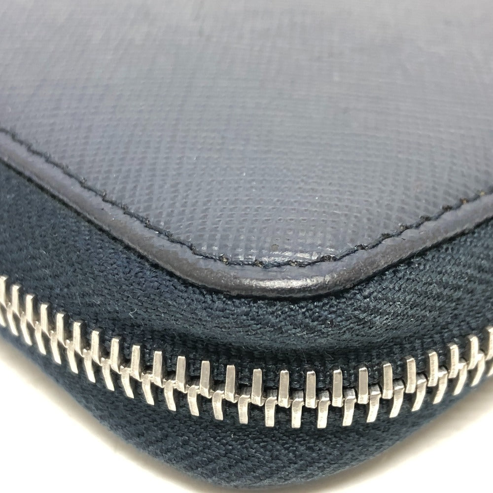 PRADA Long Wallet Purse 2ML188 Safiano leather blue logo unisex(Unisex)