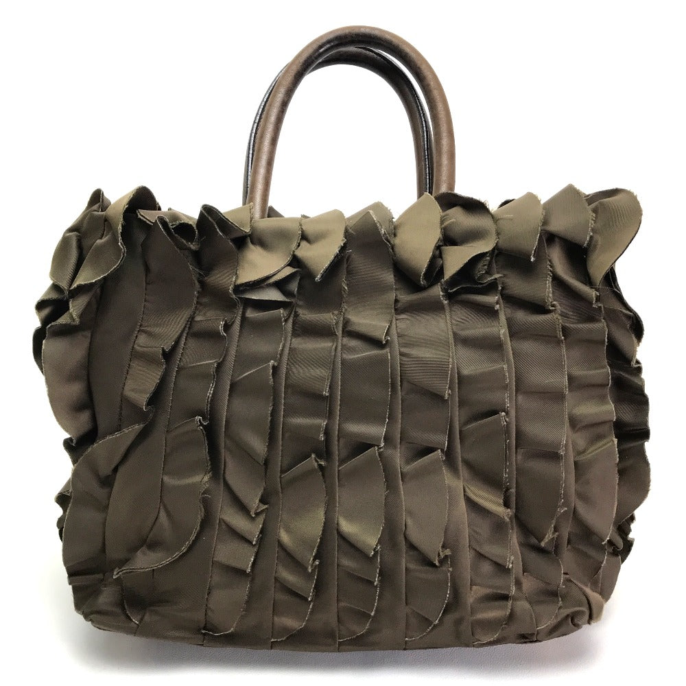 PRADA Tote Bag BN1728 Nylon canvas, leather Brown Frill