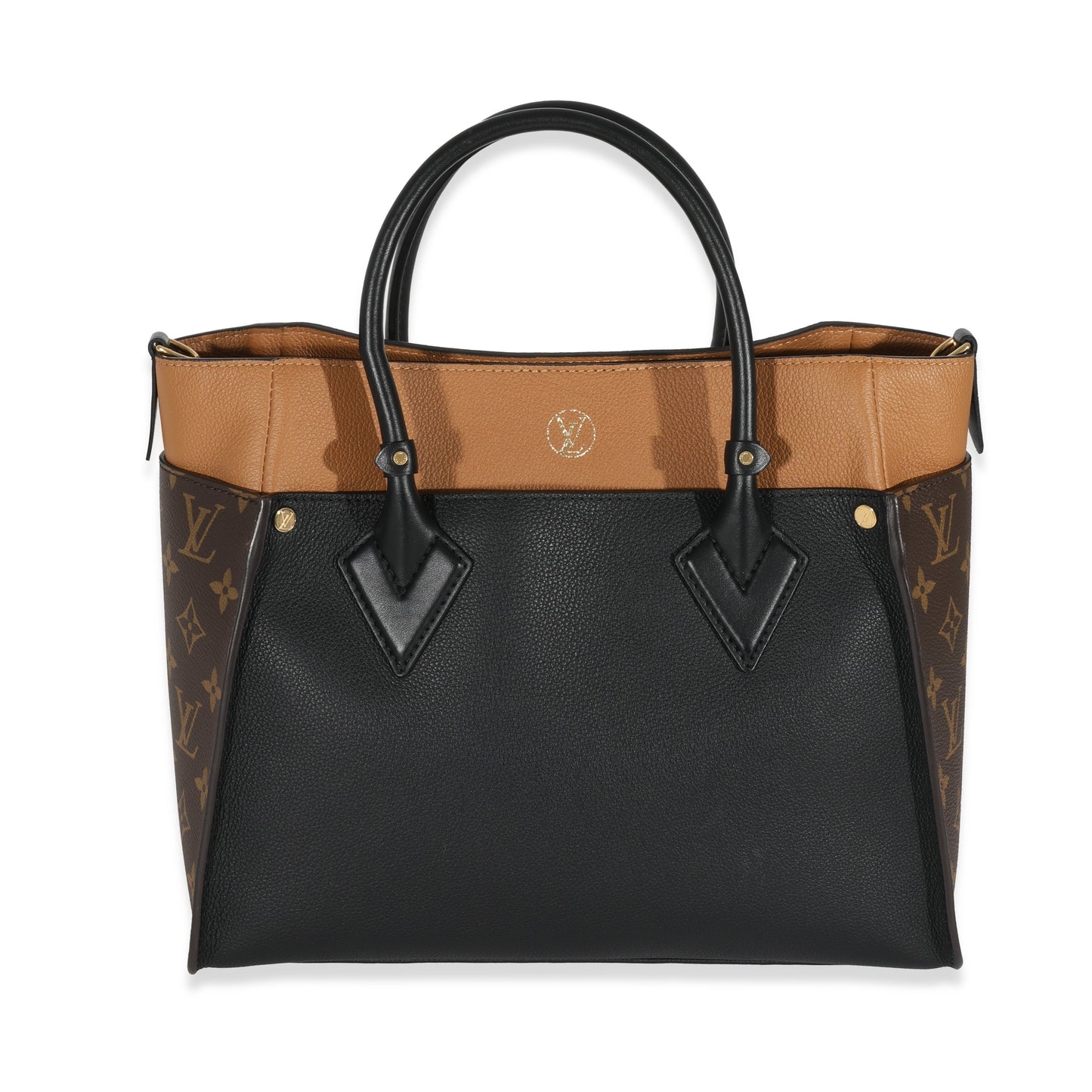 Luxury Women's Handbag | Louis Vuitton Black & Tan Calfskin And Monogram Canvas On My Side MM
