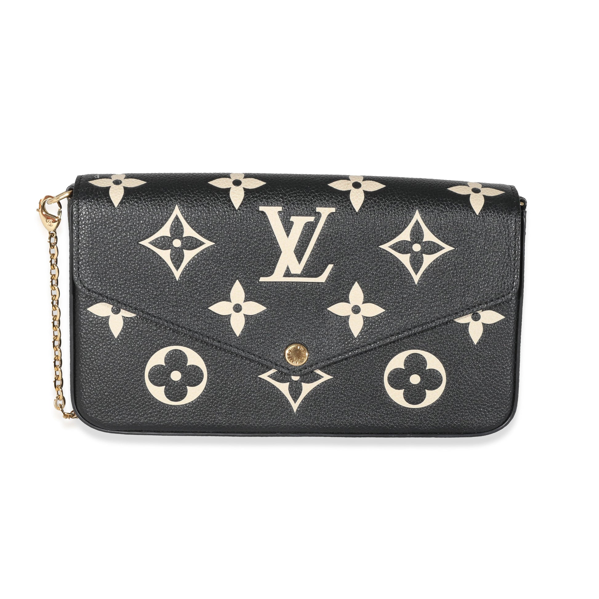 Louis Vuitton Black Beige Monogram Empreinte Félicie Pochette