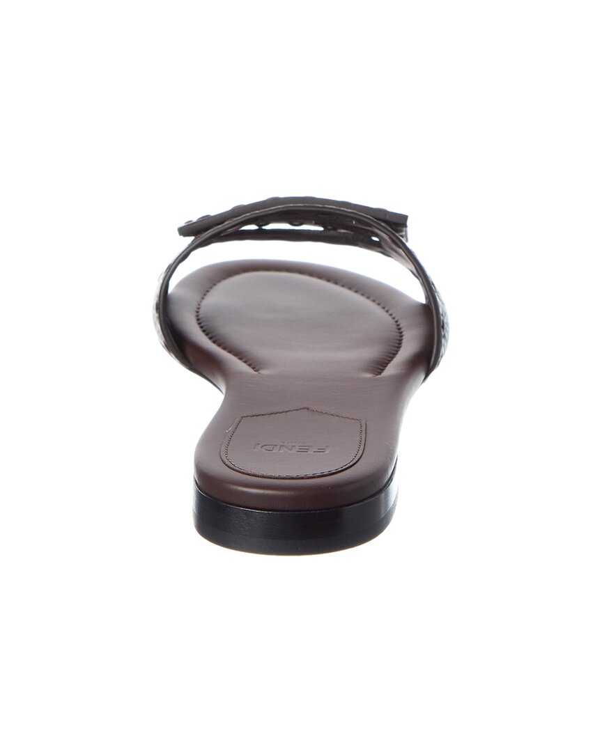 Fendi Ff Baguette Leather Sandal