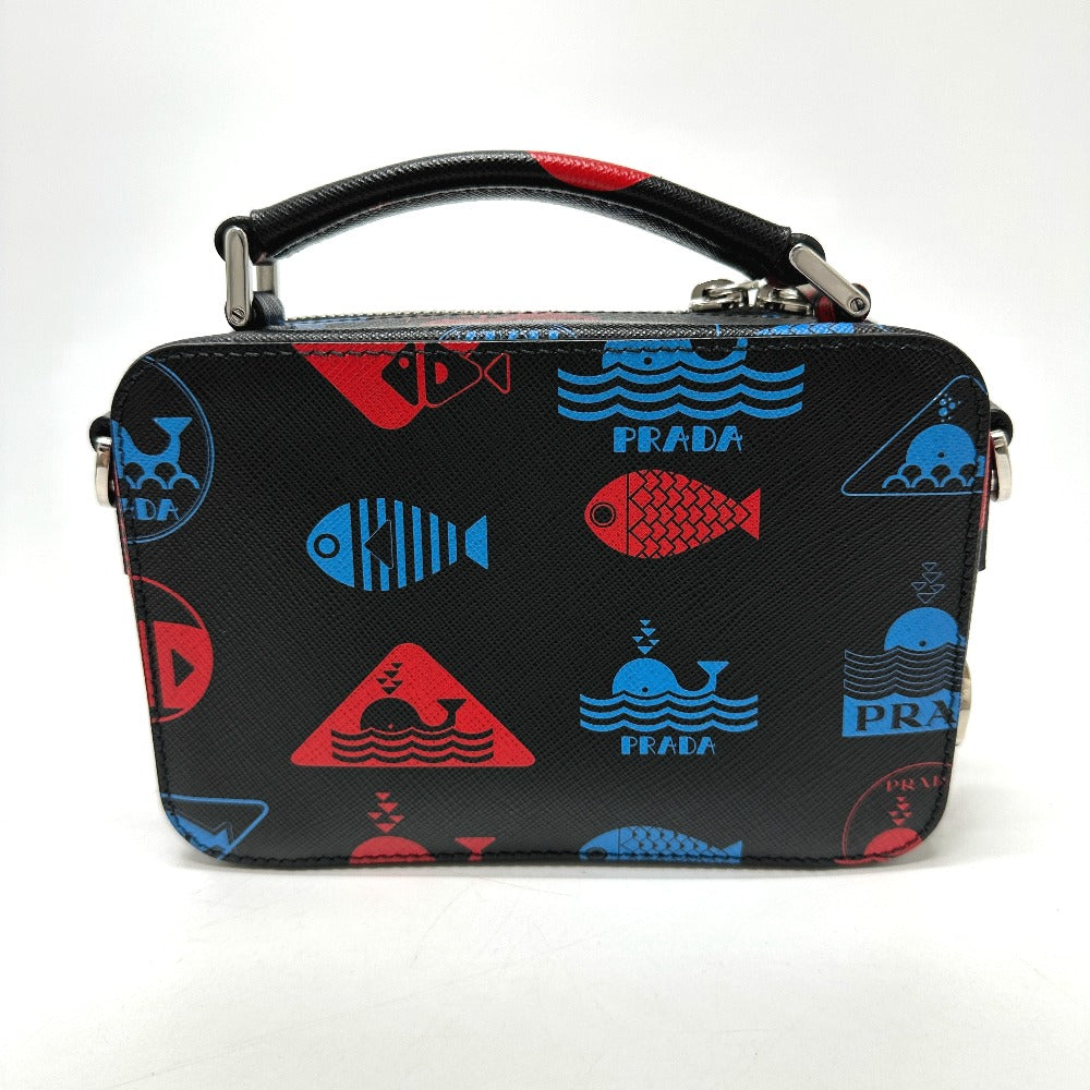 PRADA Shoulder Bag 2VH070 Safiano leather black whale whale mens