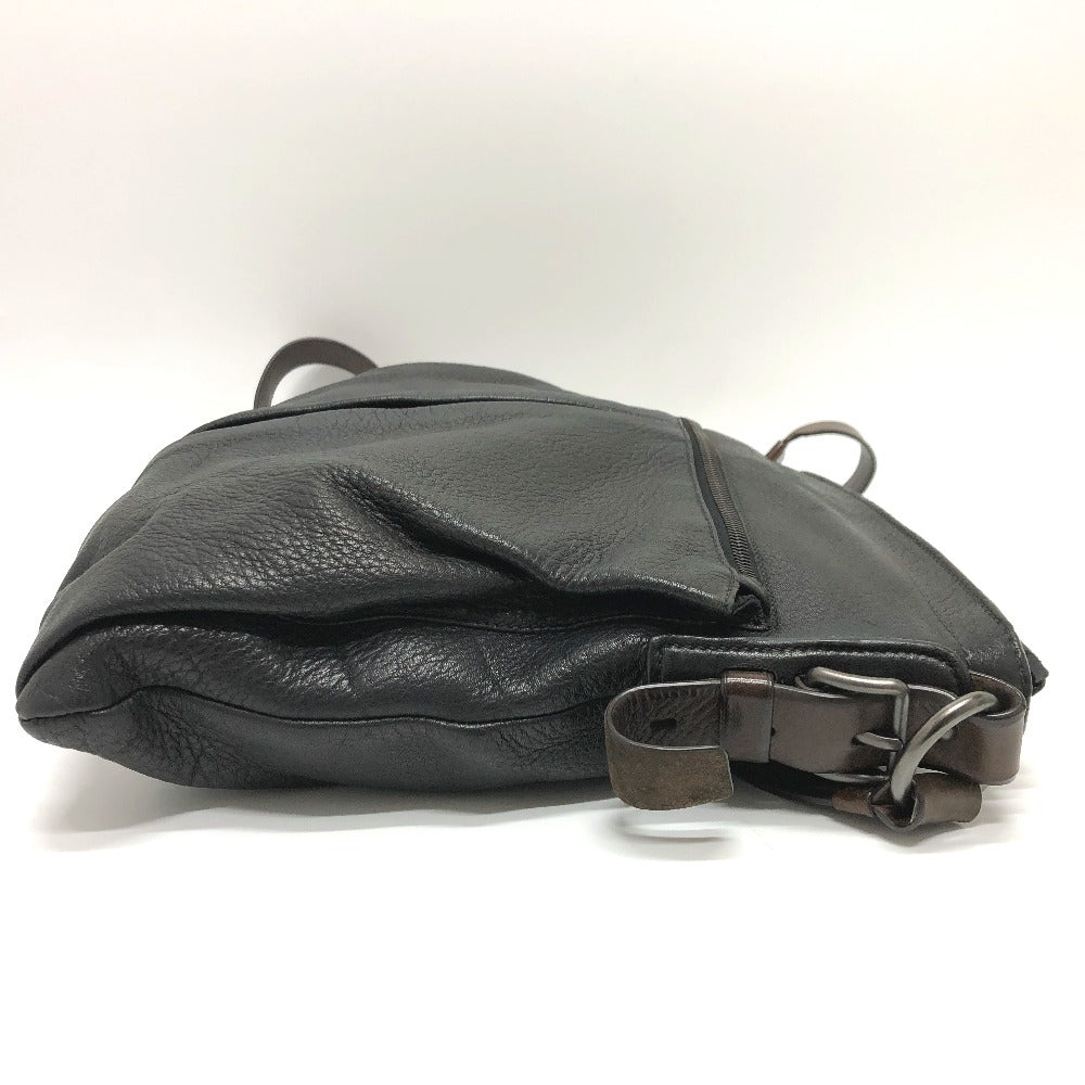 PRADA Shoulder Bag VA0802 leather black Front pocket Women