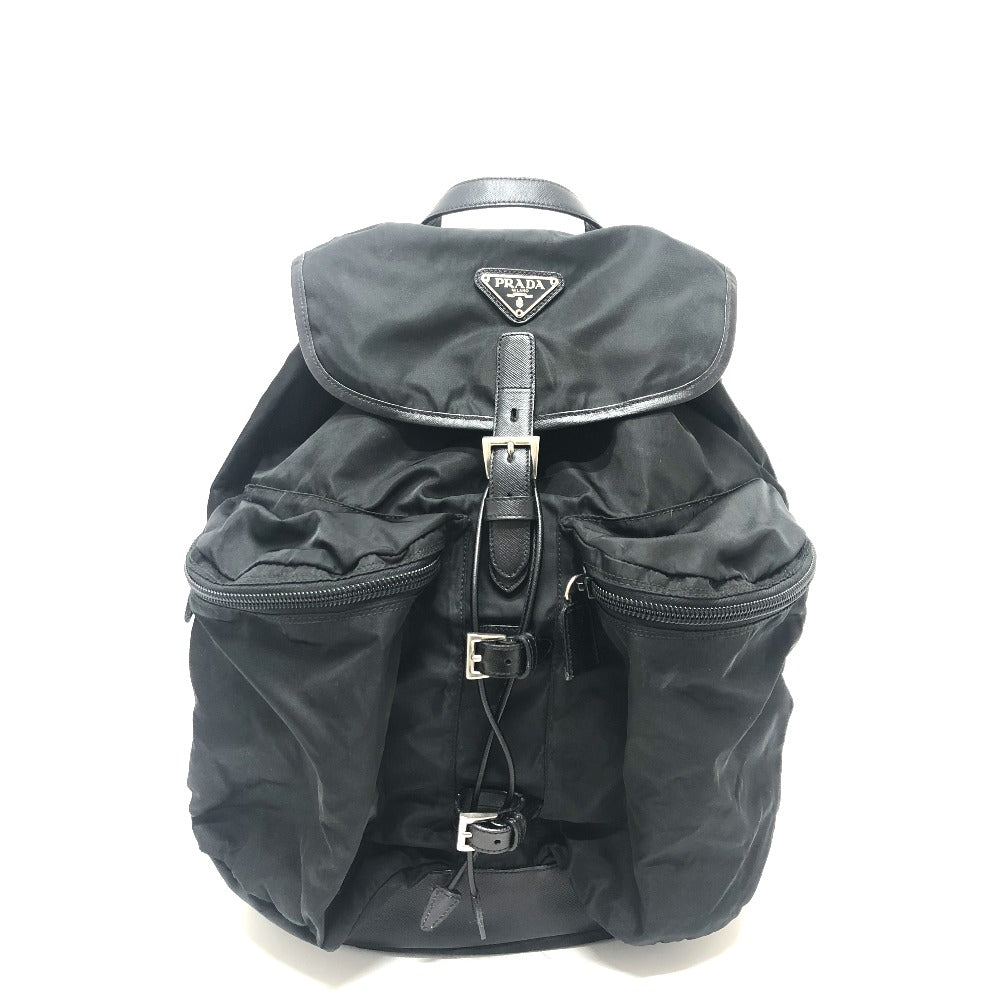 PRADA Backpack Ã¯ ¼ ¶130 Nylon black Double pocket