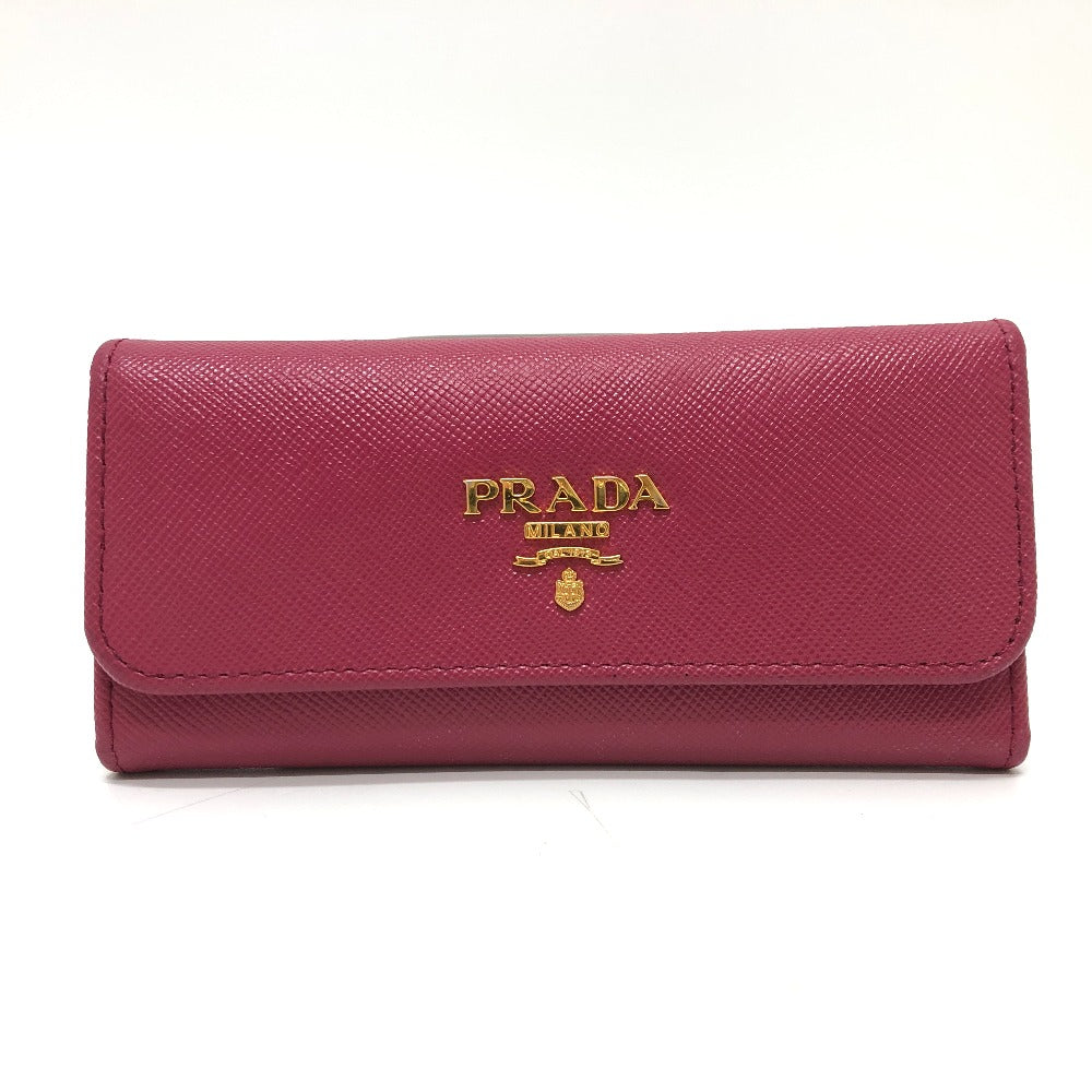 PRADA Key case Key holder 1M0223 Safiano leather pink logo