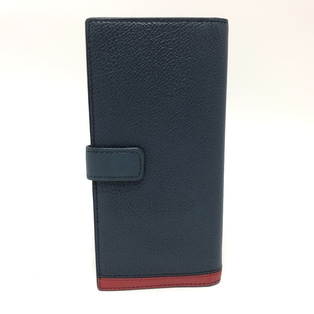 PRADA Long Wallet Purse 2MV015 leather blue Long wallet Vitero Micrograss Women