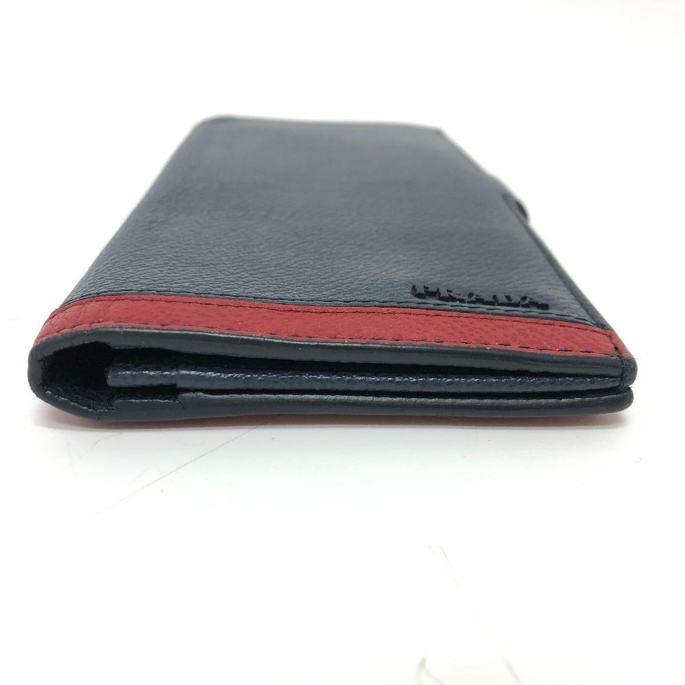 PRADA Long Wallet Purse 2MV015 leather blue Long wallet Vitero Micrograss Women