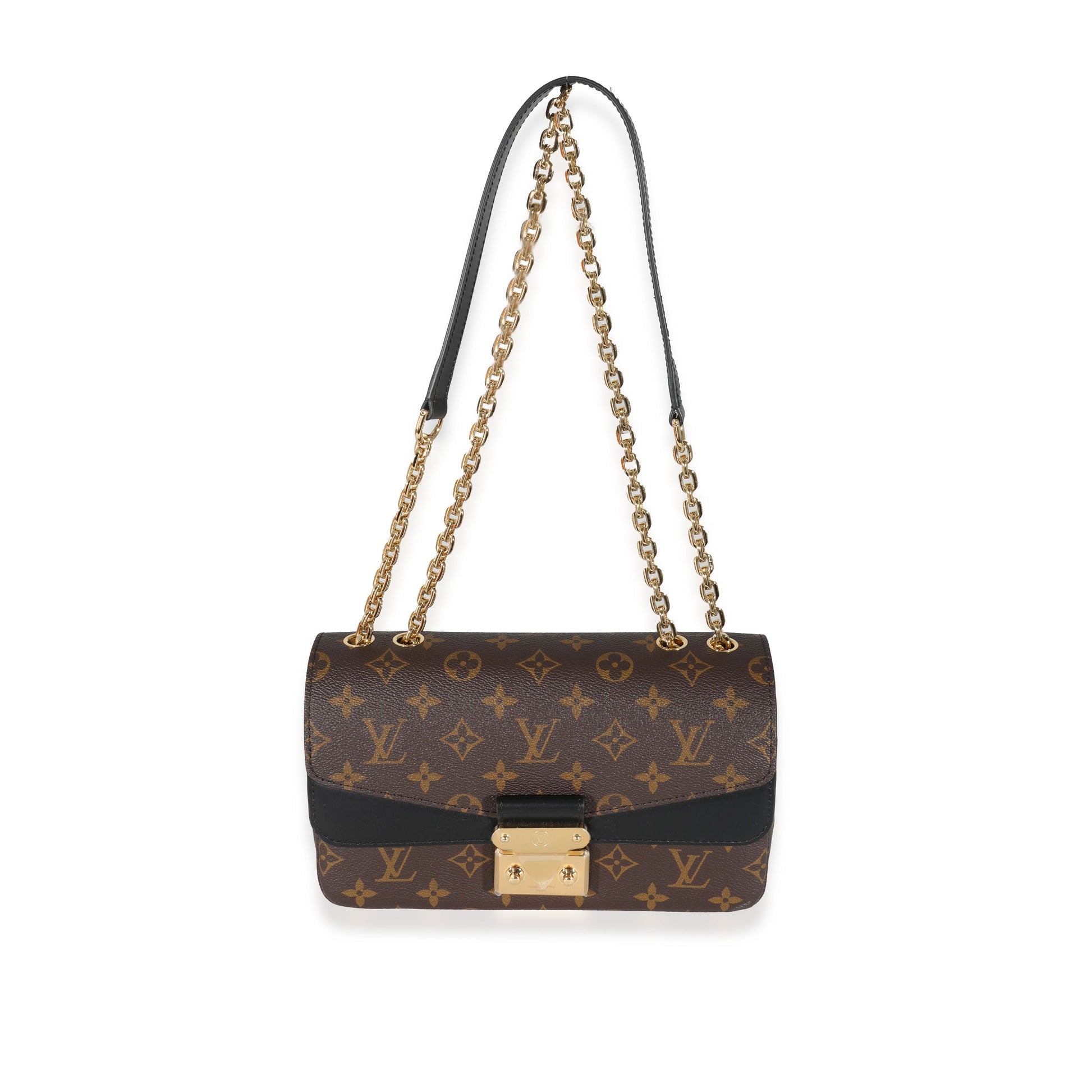 Designer Women's Crossbody Bag | Louis Vuitton Black Leather Monogram Canvas Marceau Bag