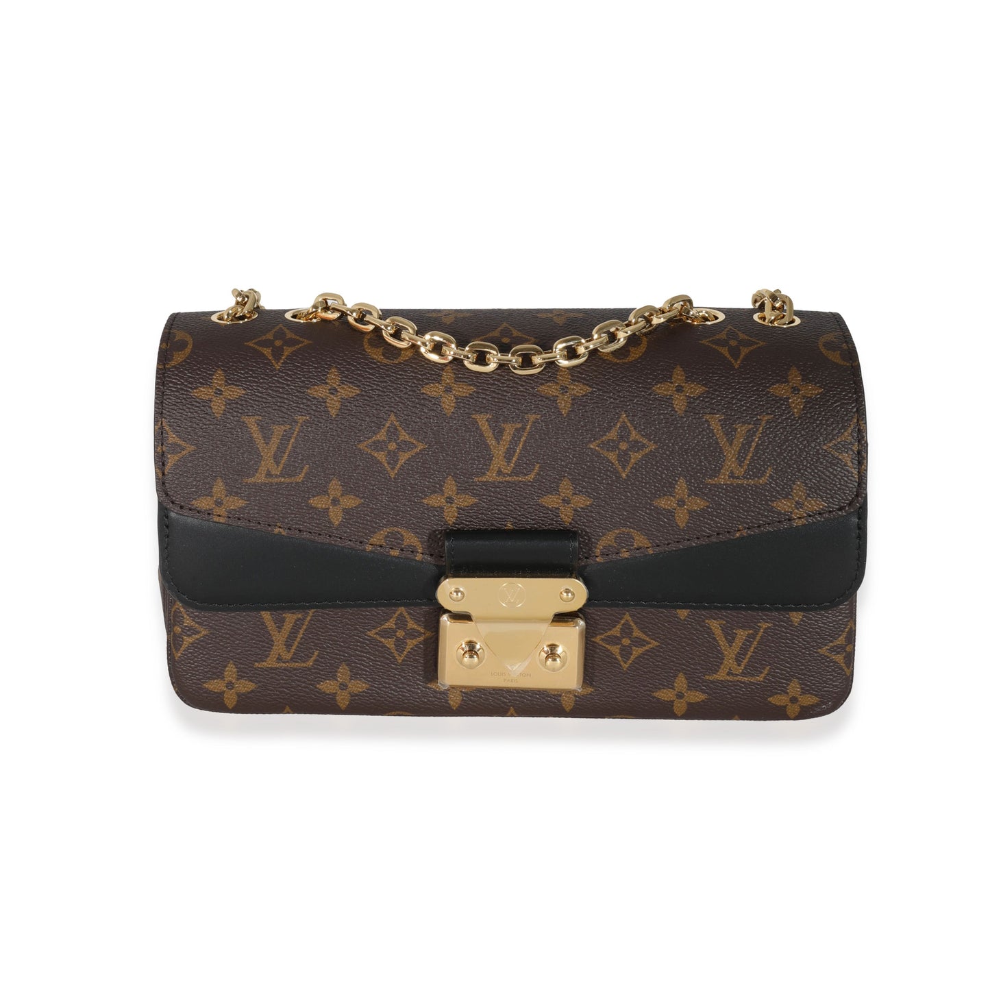 Louis Vuitton Black Leather Monogram Canvas Marceau Bag