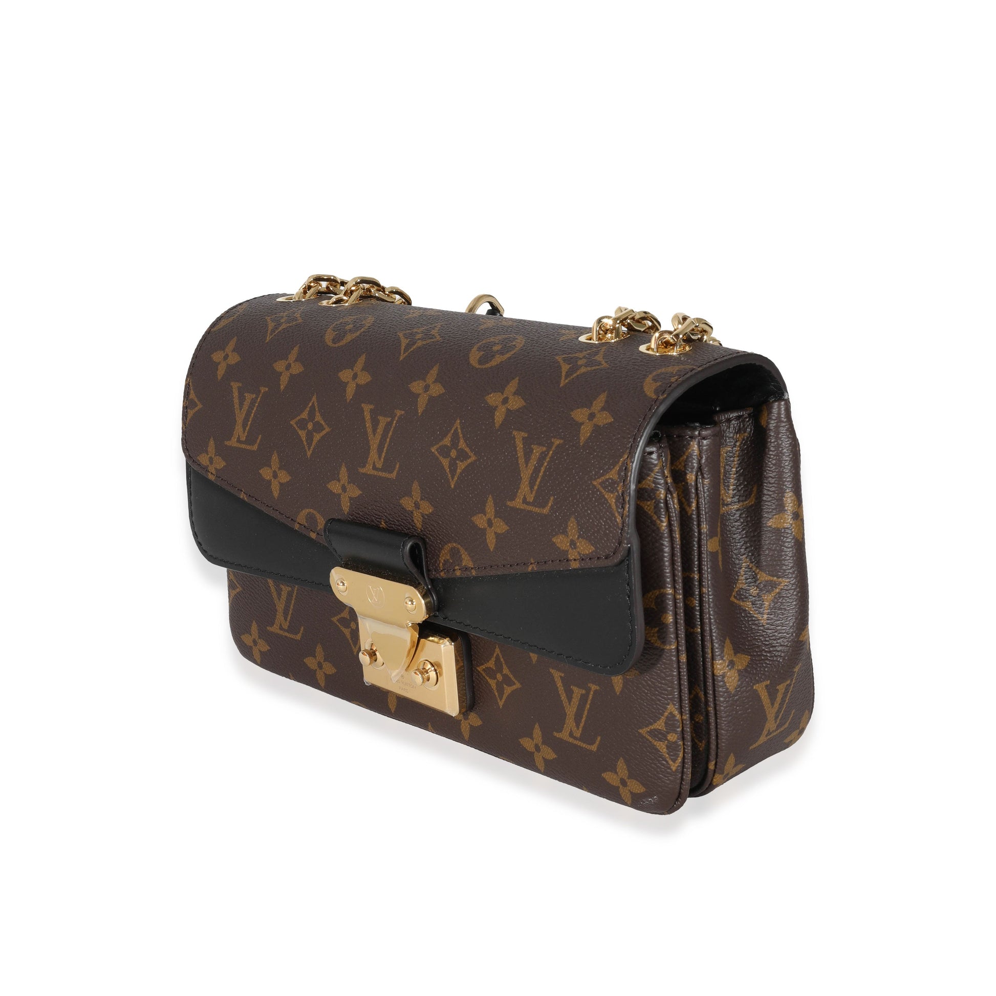 Designer Women's Crossbody Bag | Louis Vuitton Black Leather Monogram Canvas Marceau Bag
